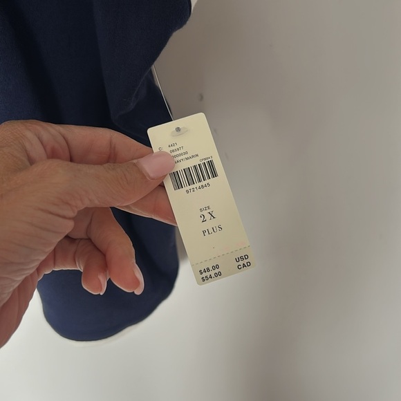 Maeve Mock Neck Shell Top Navy NWT - Picture 6 of 8